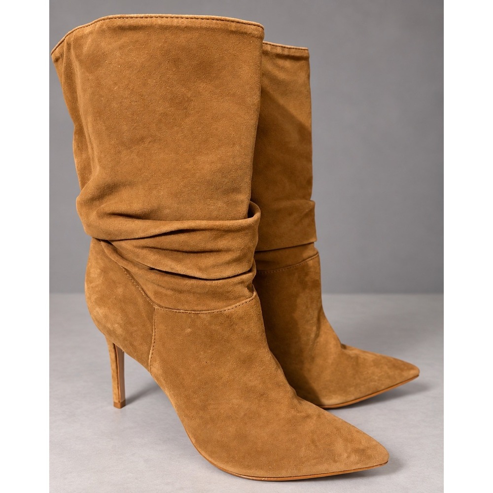Schutz Ashlee Suede Bootie Stiletto Heel Pointed Toe Size 7 Ankle Western Y2K